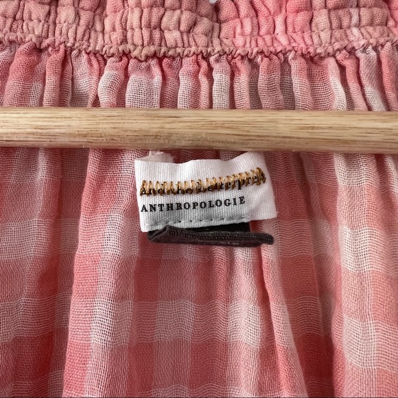 Anthropologie Gingham Orange Baby Doll Shirt - Picture 6 of 7